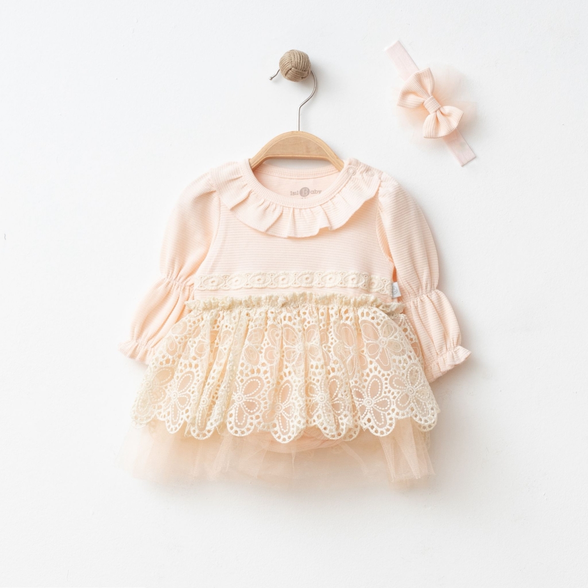 IŞIL BABY baby girl dress 3–12 months – WAFFLE DESENLİ