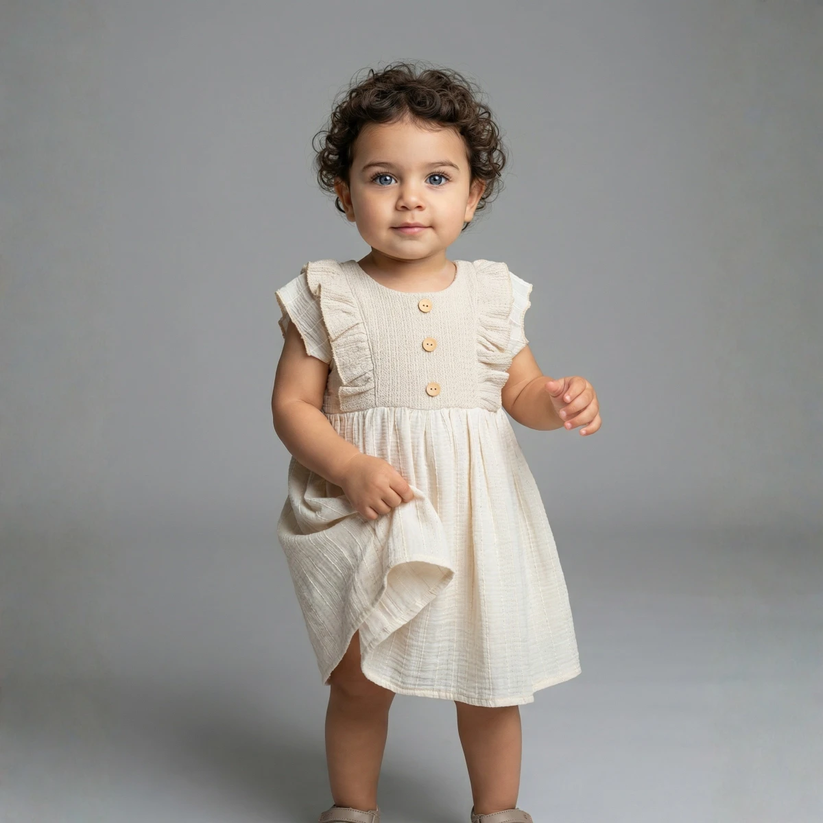 CANCUNO baby girl dress 9–18 months – TRİKO ROBALI MÜSLİN