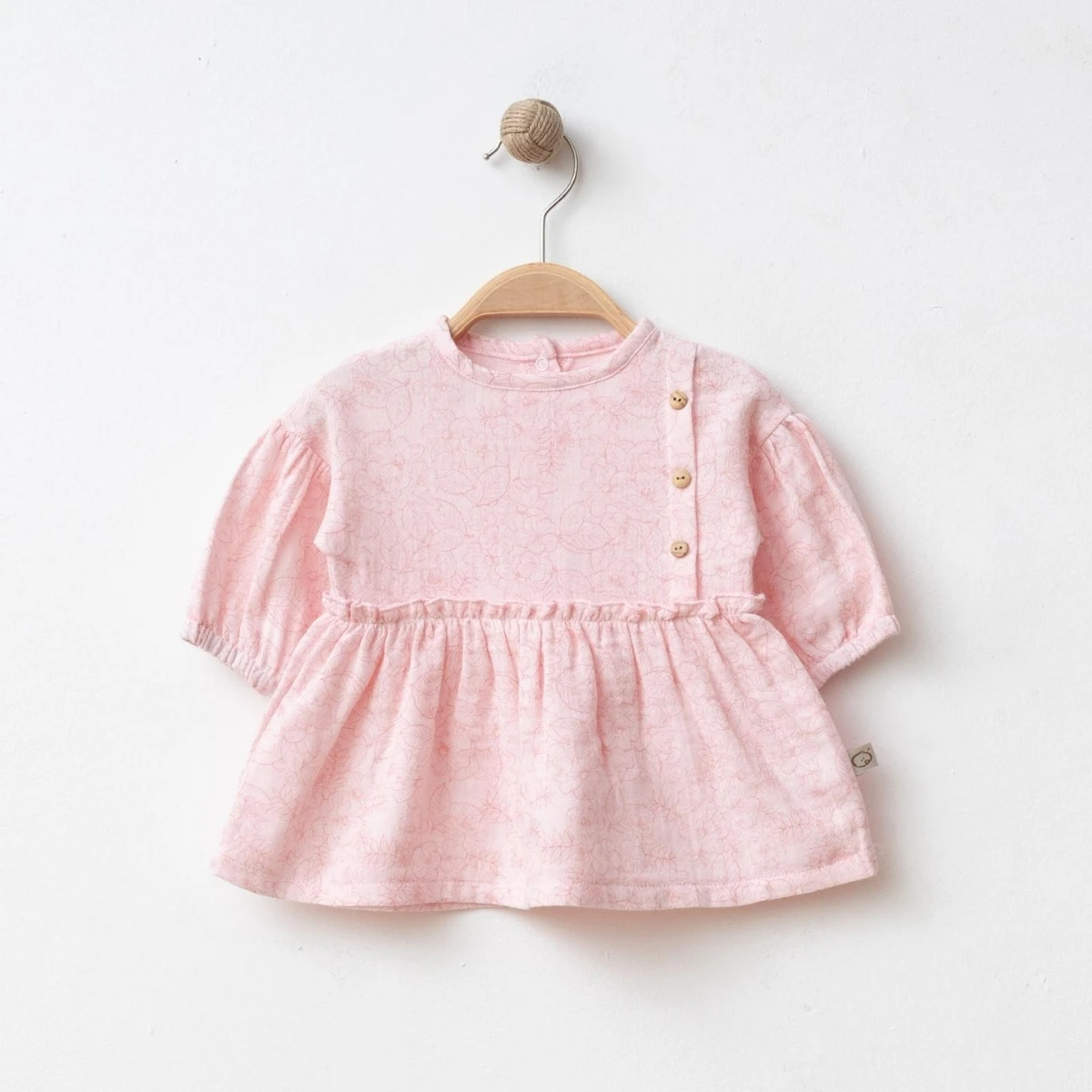 OBABY baby girl dress 3–12 months – MÜSLİN GÜL BASKILI