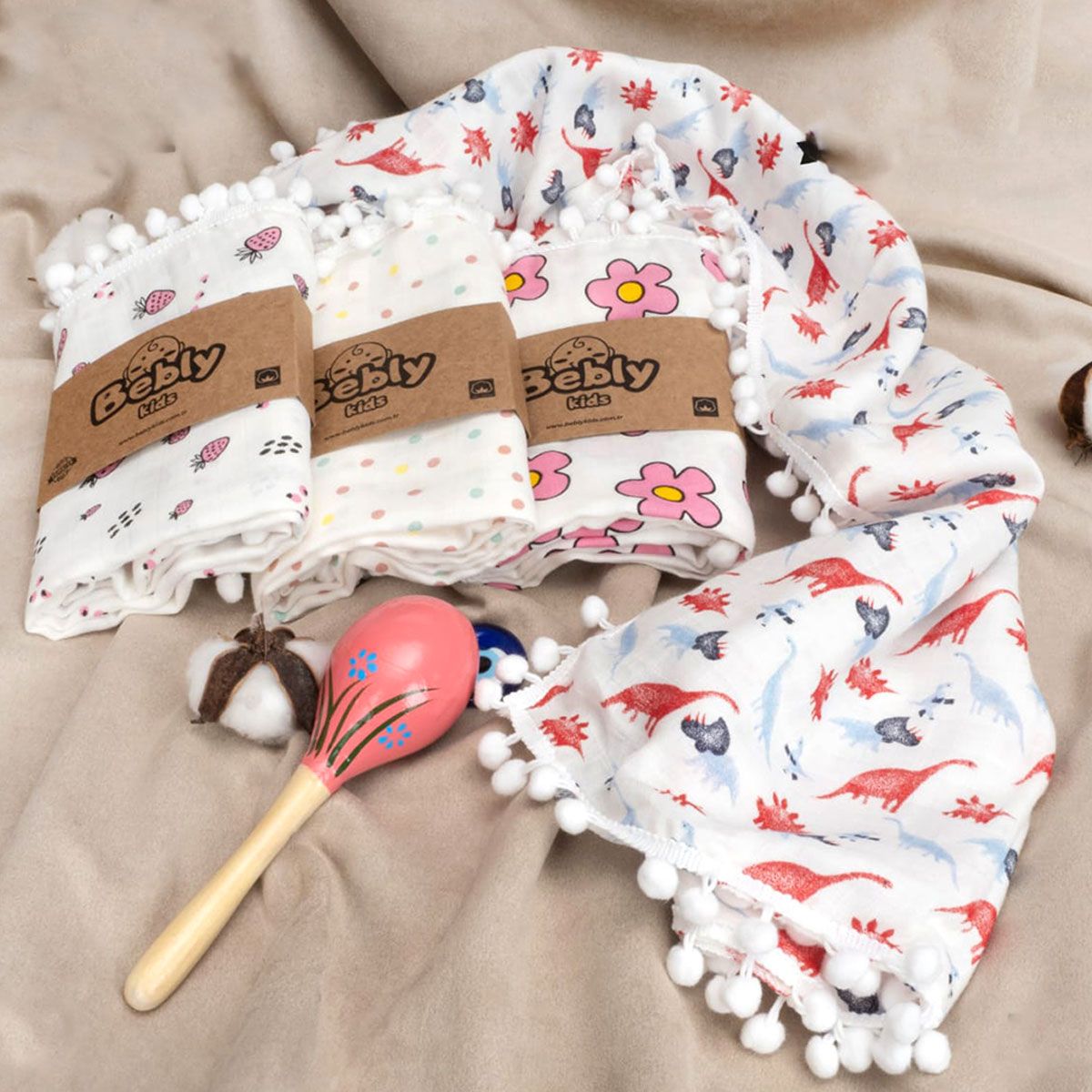 Couvertures pour bébé en mousseline – 3002BK | En gros