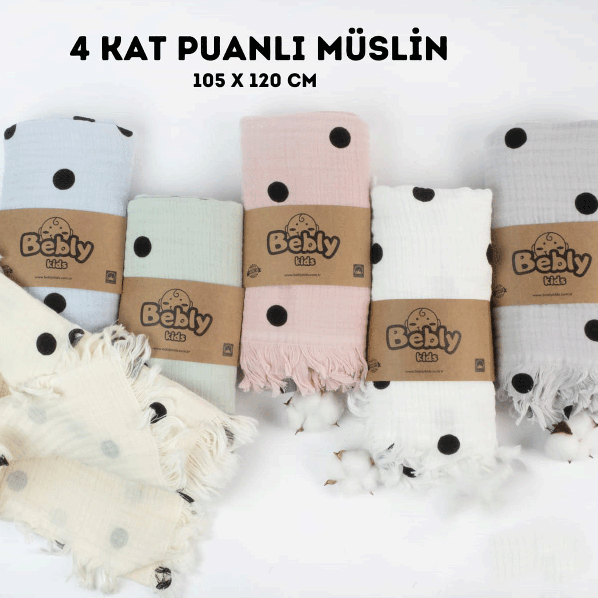Couvertures pour bébé en mousseline – 4003BK | En gros